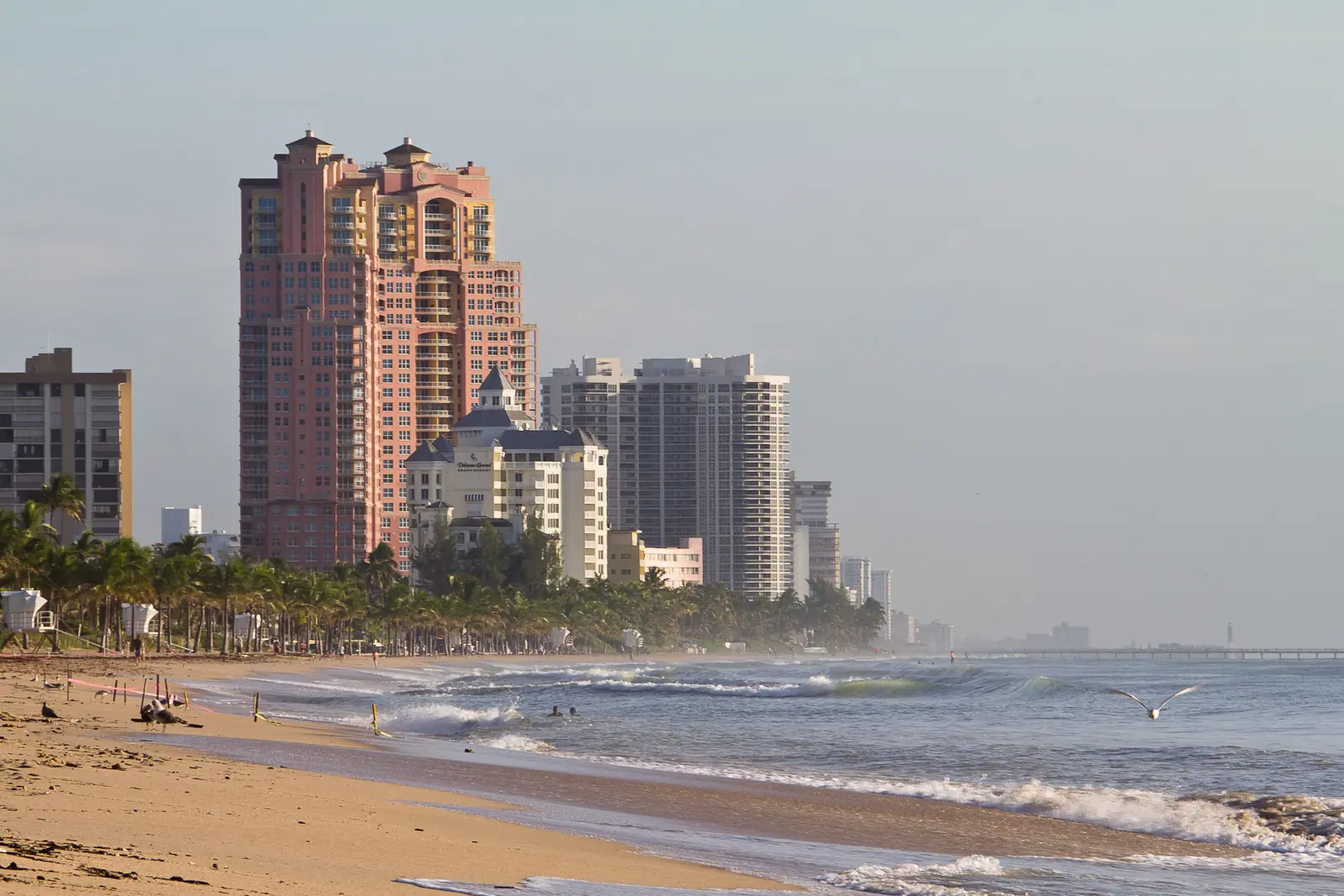 Fort Lauderdale Beach and its beachfront towers on a clear day