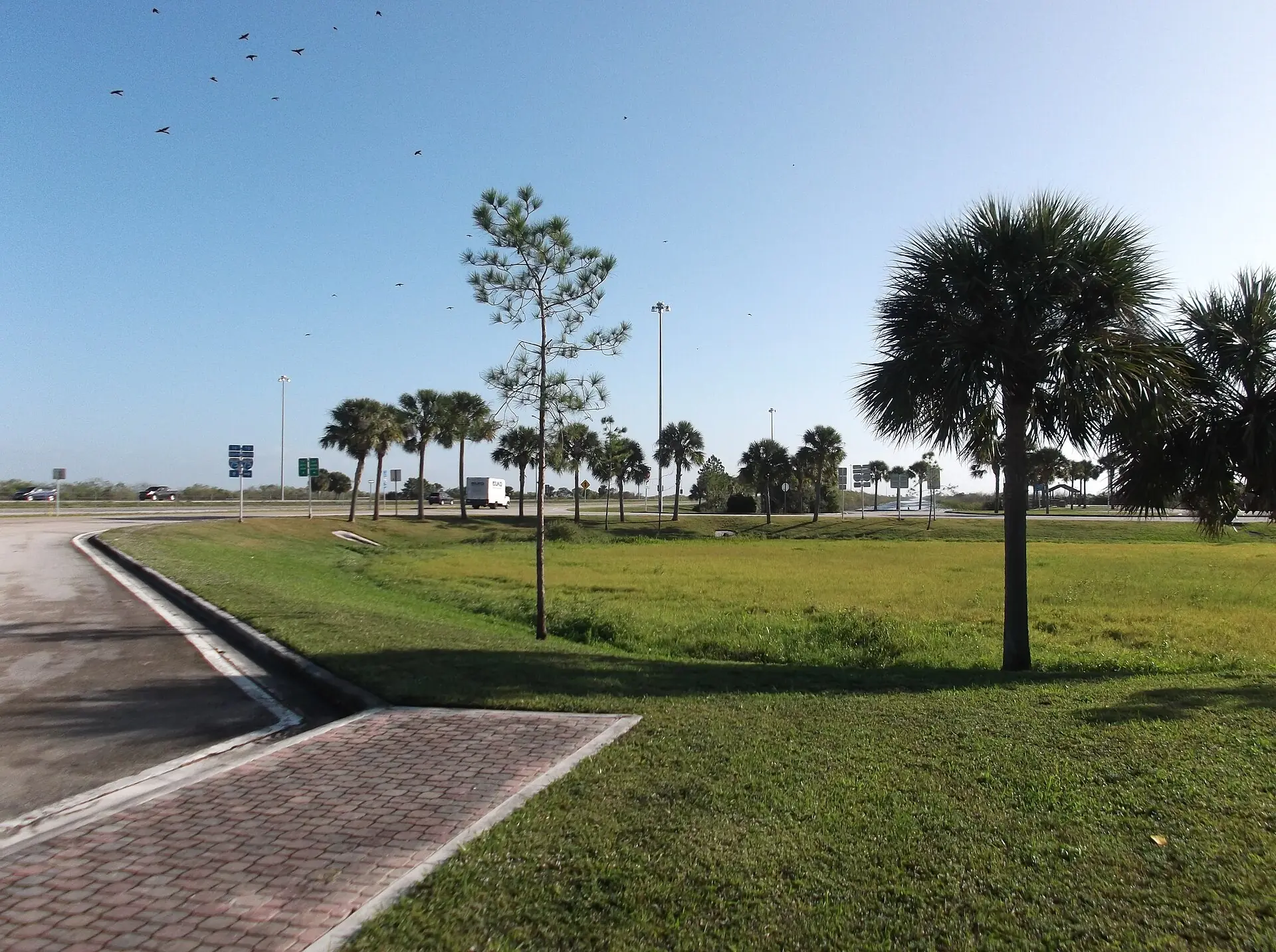 Alligator Alley (I-75) seen from the rest area at the Miami Canal in the Everglades