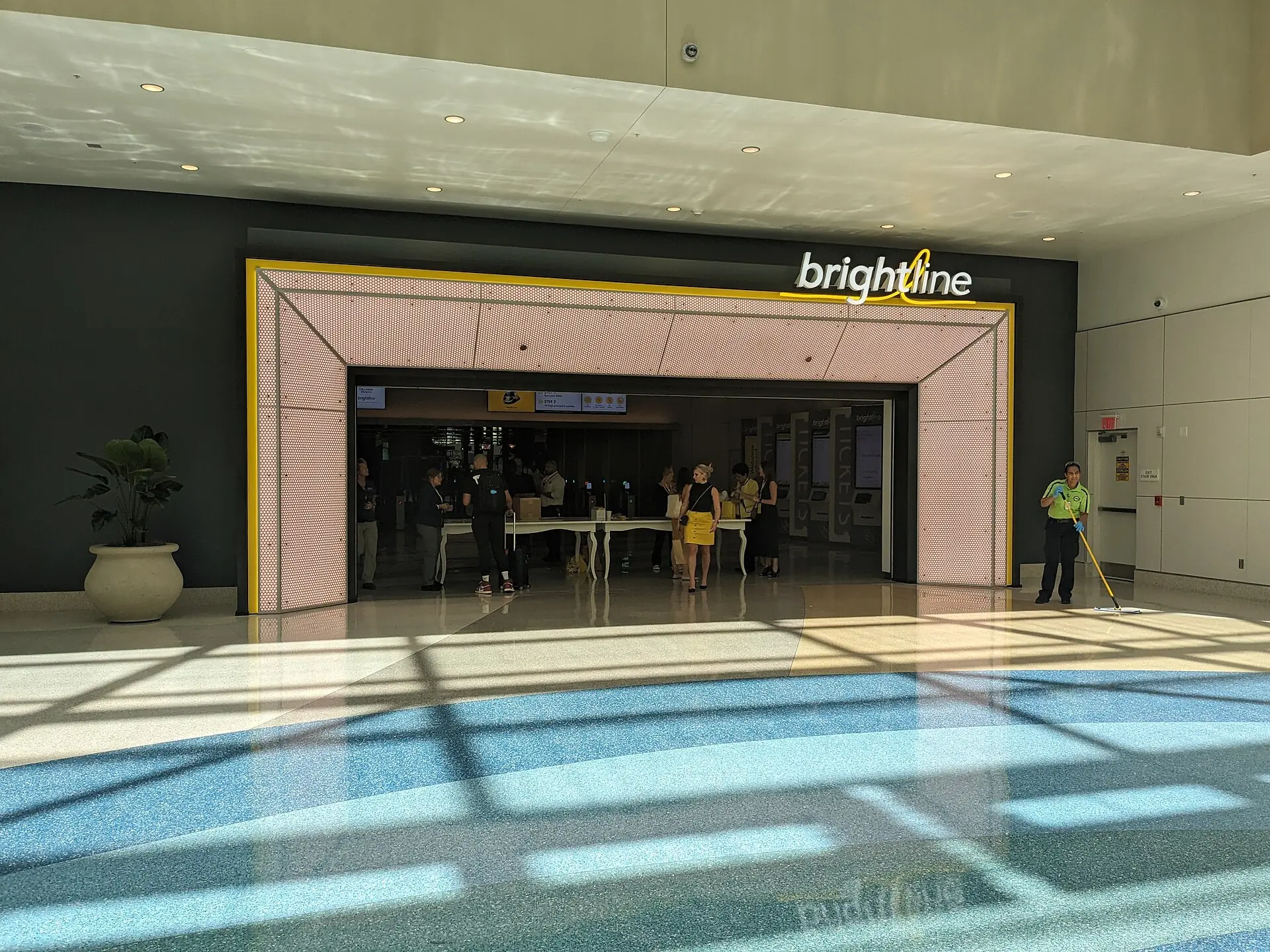 The Brightline station entrance inside Orlando International Airport