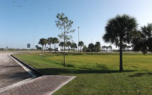 Alligator Alley (I-75) seen from the rest area at the Miami Canal in the Everglades