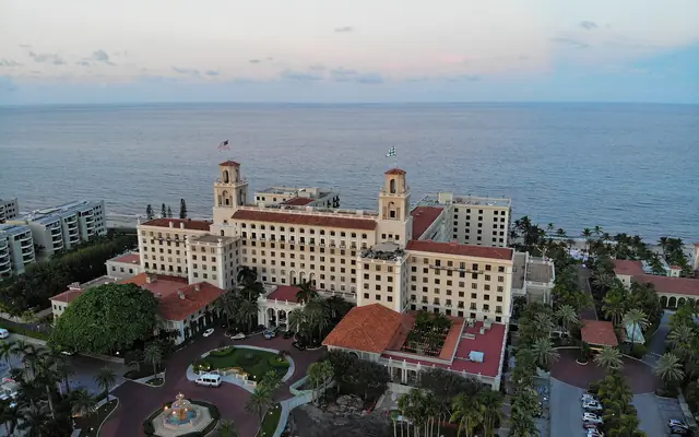 The Breakers hotel on the ocean in Palm Beach, seen from above