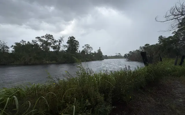 A thunderstorm building over the Little Manatee River in Florida