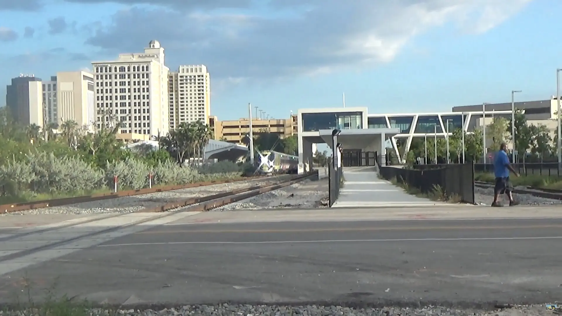 Flagler Village: the Brightline Fort Lauderdale station seen from across the tracks