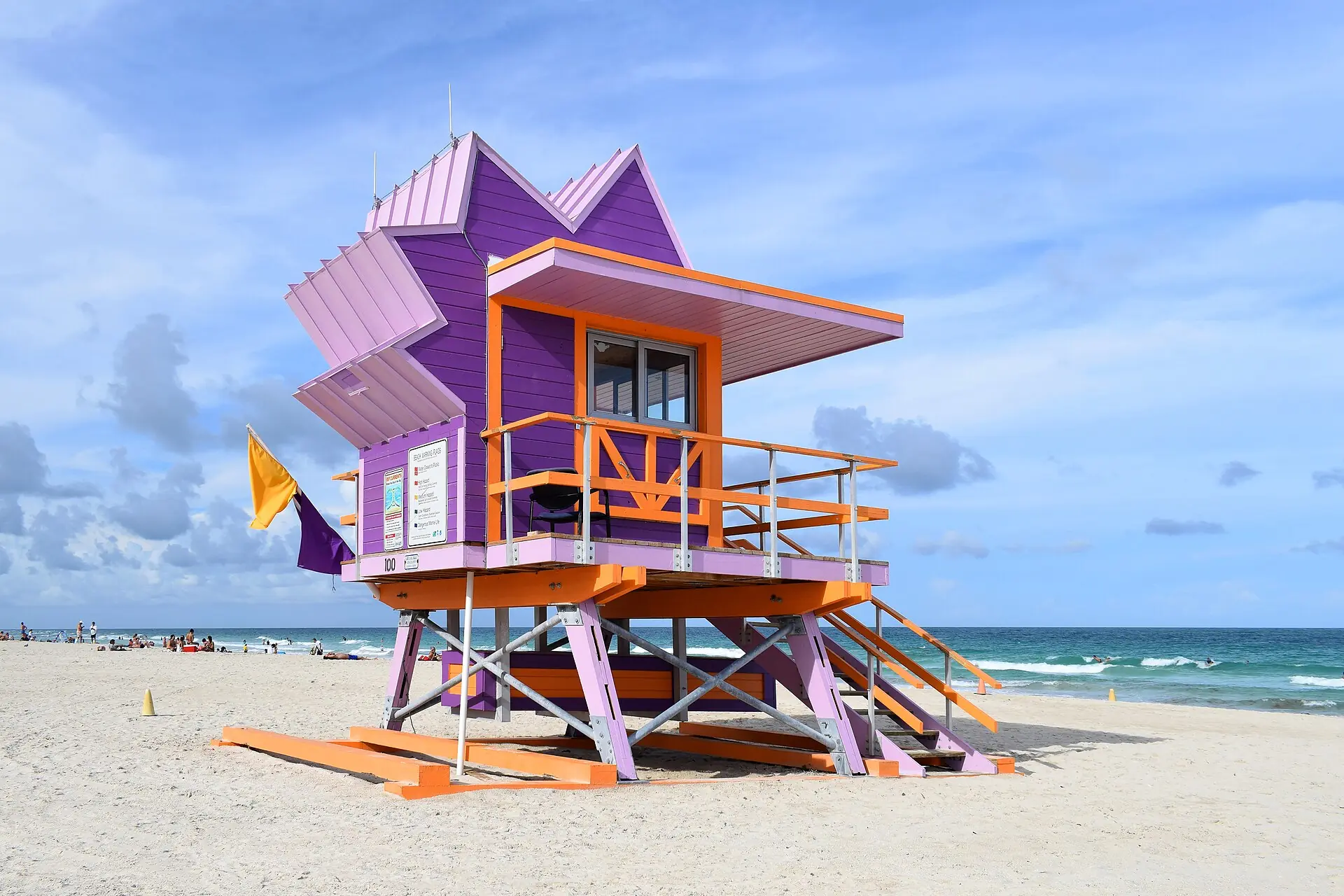 A colorful lifeguard stand on Miami Beach