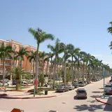Mizner Park: the palm-lined central plaza and shops in Boca Raton