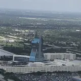 Seminole Hard Rock Hotel & Casino Hollywood: the guitar-shaped hotel tower seen from the air